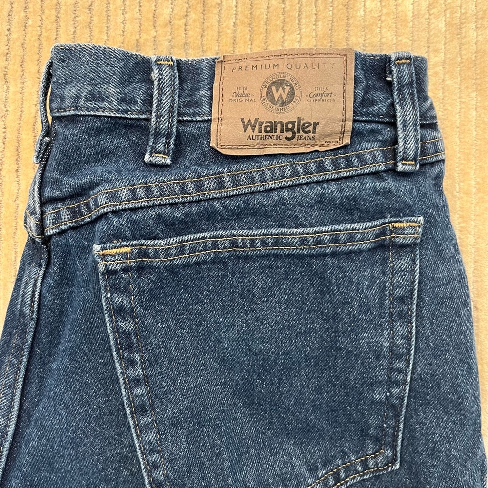 Mens Wrangler Denim Jeans Blue Relaxed Fit Size 34x29